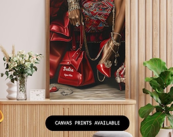 Delta Sigma Theta Canvas Artwork - Vintage Soror
