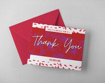 Delta Sigma Theta/Thank You Card/DST/1913/Violets/Notecard  (Blank)