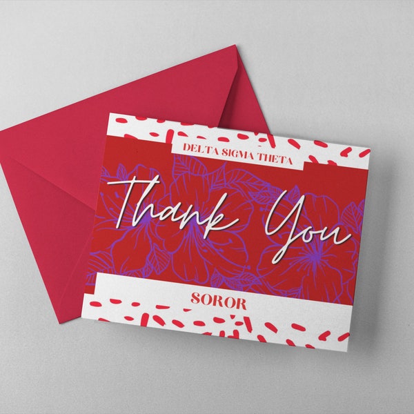 Delta Sigma Theta/Thank You Card/DST/1913/Violets/Notecard  (Blank)