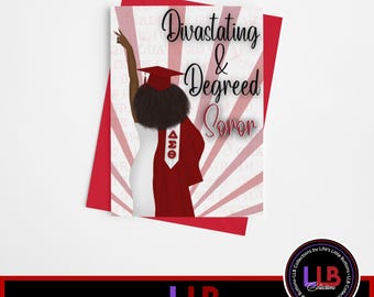 Delta Sigma Theta Divastating & Degreed Blank Notecard