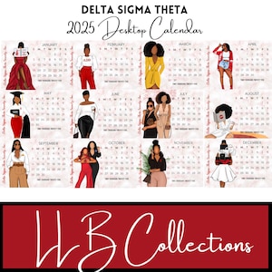 Delta Sigma Theta/DST/Desktop Calendar 2025/Acrylic Holder