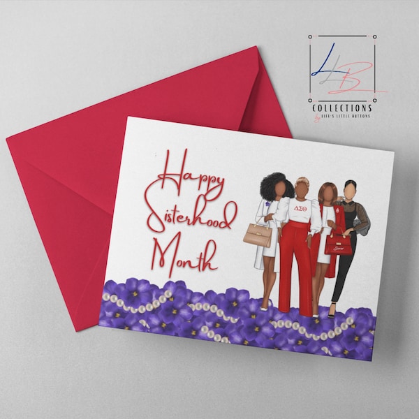 Delta Sigma Theta Sisterhood Month Blank Card Blank