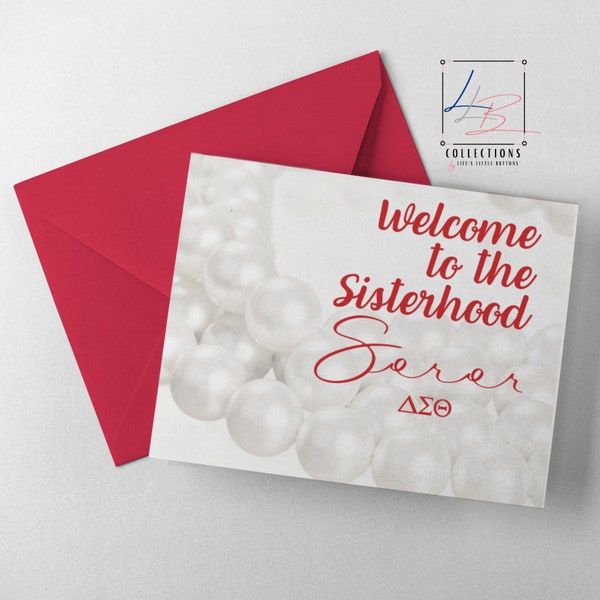 Delta Sigma Theta/DST/1913/Pearls/Welcome to the Sisterhood Soror Card Blank