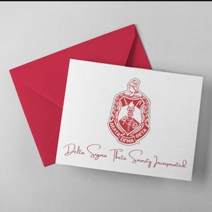 Delta Sigma Theta/DST/1913/Classic Crest/Carte pour notes pliée en blanc