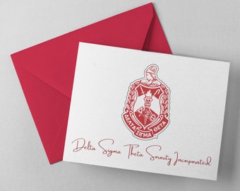 Delta Sigma Theta/DST/1913/Classic Crest/Blank Folded Notecard