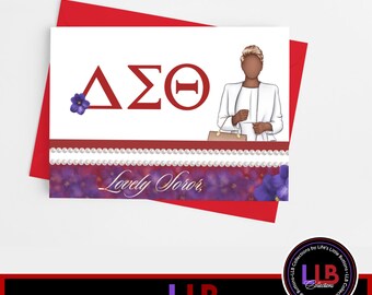 Delta Delta Theta Theta Karte: Roter Umschlag, leere Innenseite