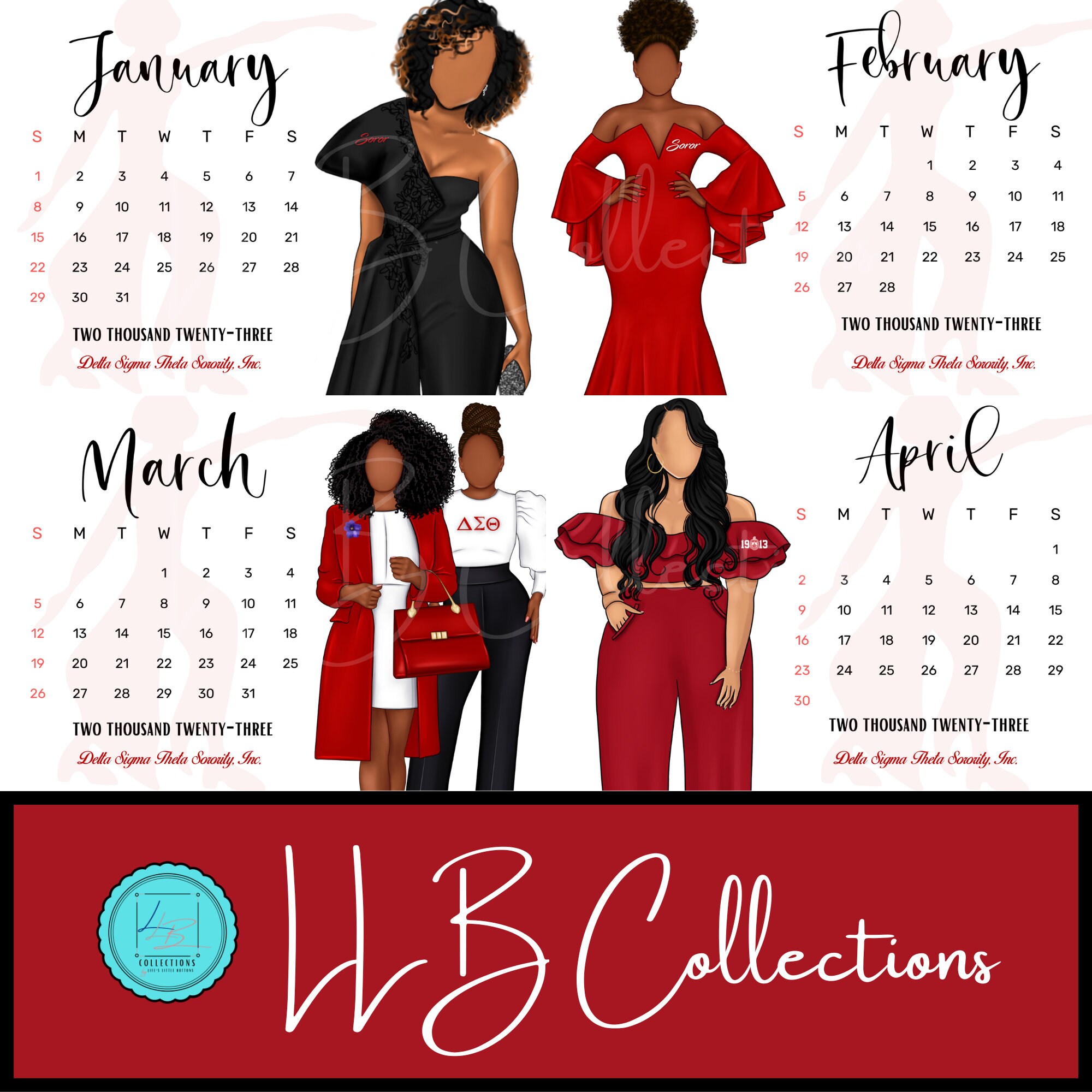 Delta Sigma Theta/dst/desktop Calendar 2023/acrylic Etsy