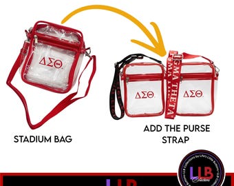 DELTA SIGMA THETA Stadium Bag + Purse Strap Combo