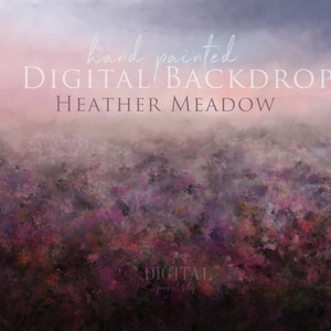 Heather Meadow hand painted digital backdrop background for photographers
