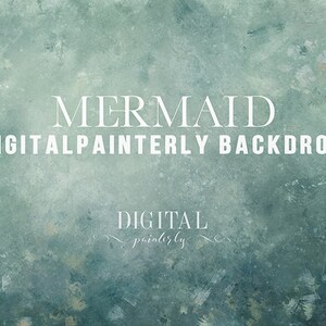 Mermaid - hand painted digital backdrop for photographers, overlay