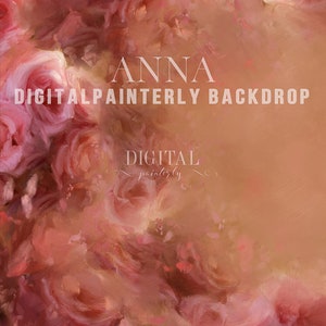 Anna, roses  - hand painted scenery digital backdrop background for photographers