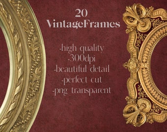 20 vintage high quality golden frames