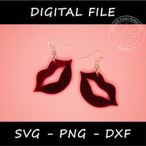 Hot Lips Earring or Pendant DIGITAL FILE download