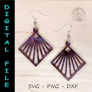 Art Deco Fan Pattern Earring DIGITAL FILE download