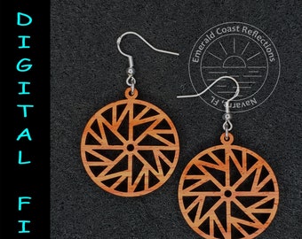 Brinco de formato circular Art Déco Star Design Download de ARQUIVO DIGITAL
