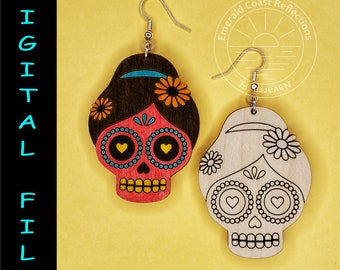Sugar Skull, Dia de los Muertos, Brinco DIGITAL FILE download