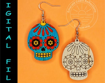 Sugar Skull, Dia de los Muertos, Brinco DIGITAL FILE download