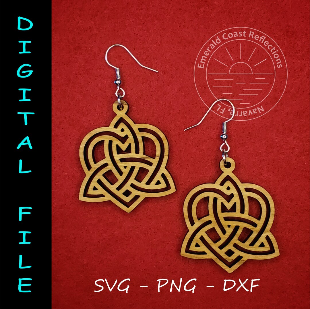 Celtic Trinity Knot With Heart Earring DIGITAL FILE Download Etsy