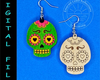 Sugar Skull, Dia de los Muertos, Brinco DIGITAL FILE download