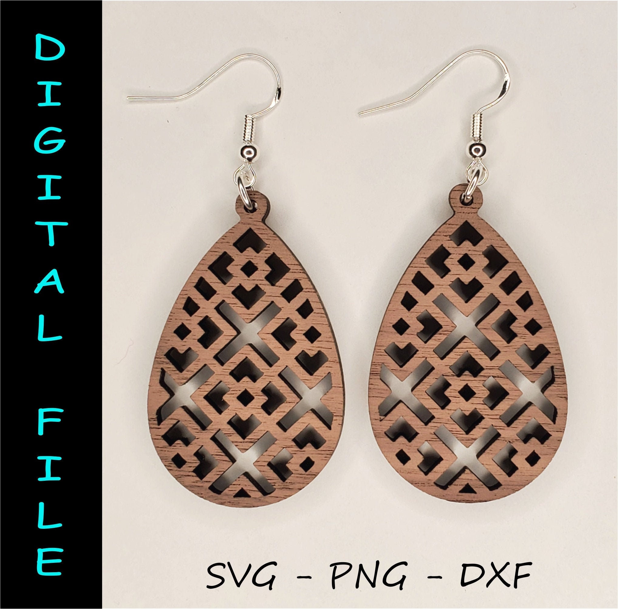 Mid Box Pattern Mid Century Modern Box Pattern Teardrop Earring DIGITAL FILE Download ...