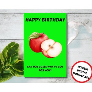 Tarjeta de cumpleaños de Apple IMPRIMIBLE