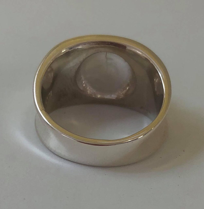 Smooth turquoise ring sterling silver band