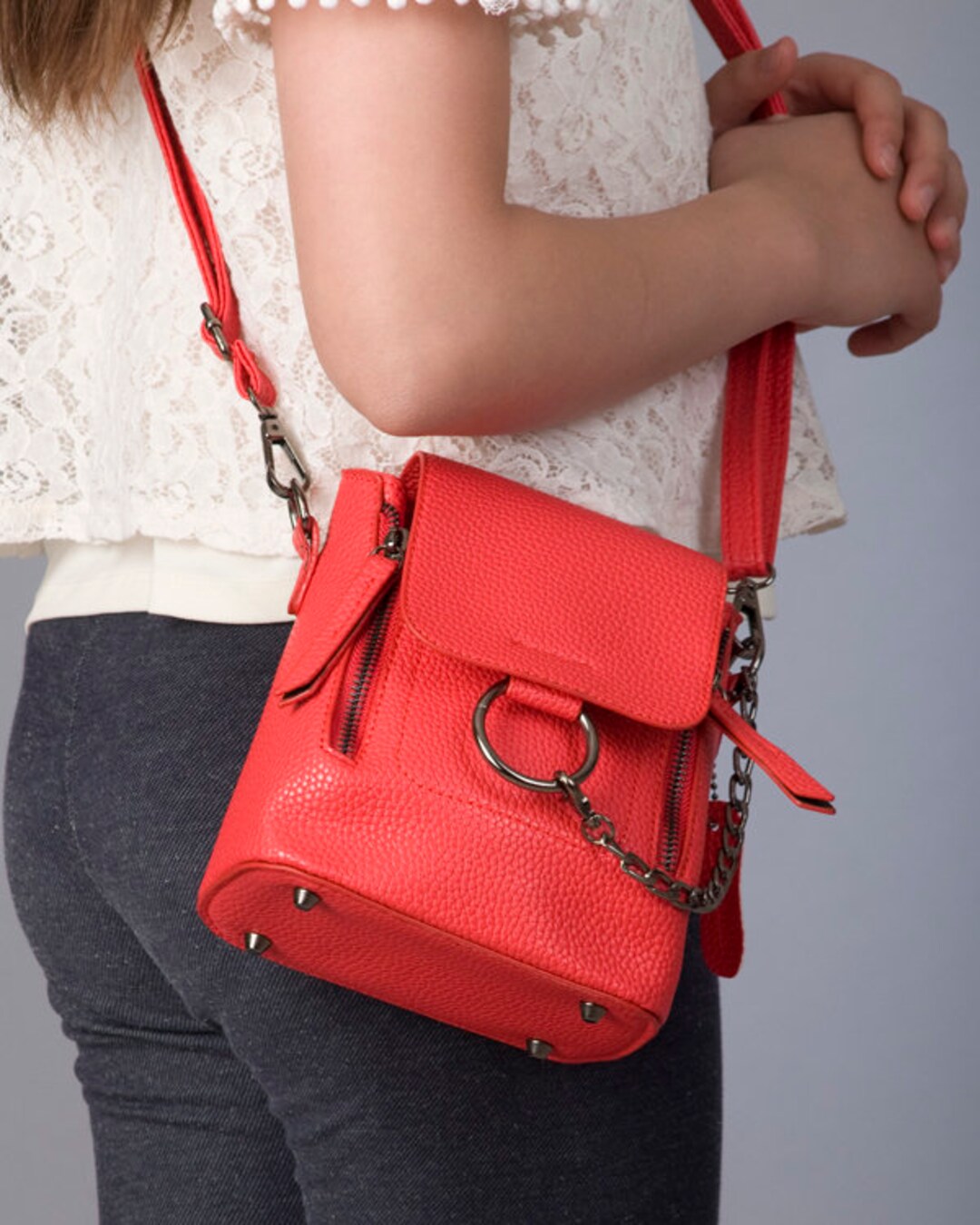 Cute Fashion Backpack Purse Convertible Crossbody Shoulder Bag Leather