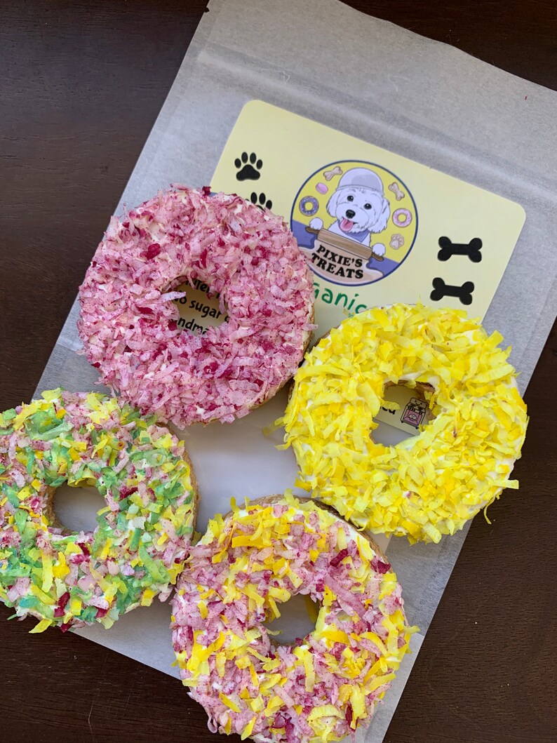 Dog treats 3 decorated donuts with yogurt icing. Dog donuts Etsy