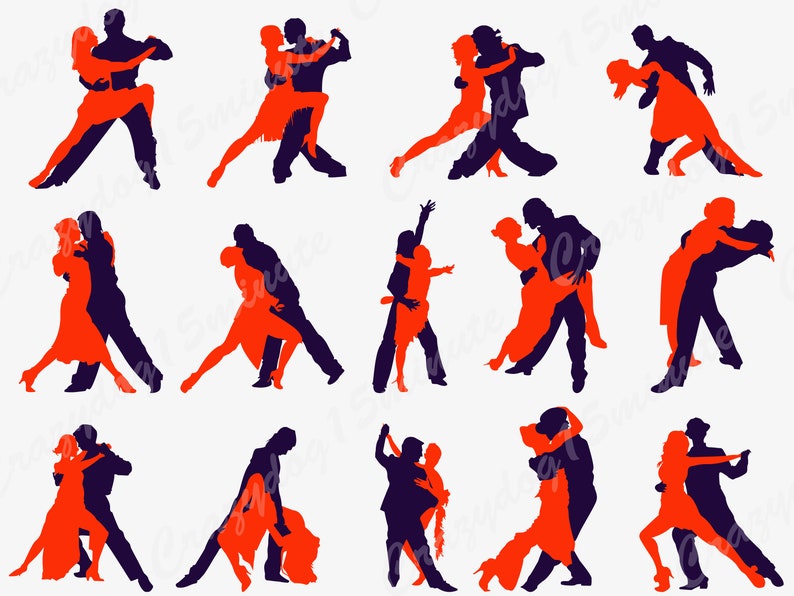 Ballroom Dance Silhouettes Clipart Dancers Clipart Latin Dancers Dancing Clipart Couple Dance Silhouettes Dancer Svg Svg File