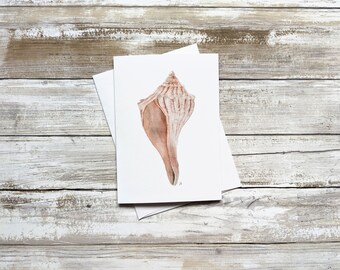 Watercolor Seashell Greeting Card | Beach Wedding Card | Ocean Baby Shower Gift