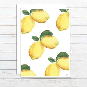 Zitrone Aquarell Karte Für jeden Anlass Karte Für Freund Neue Haus Karte Gelbe Karte Zitrone Muster Art