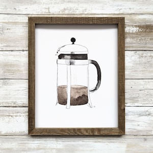 French Press Kaffee Kunstdruck