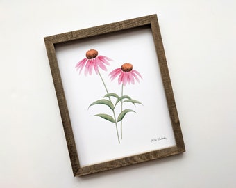 Pink Flower Print For Girl Nursery Decor For Baby Girl Floral Watercolor Art Coneflower Print