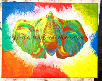 Original Canvas Painting • Pop Art Elephant