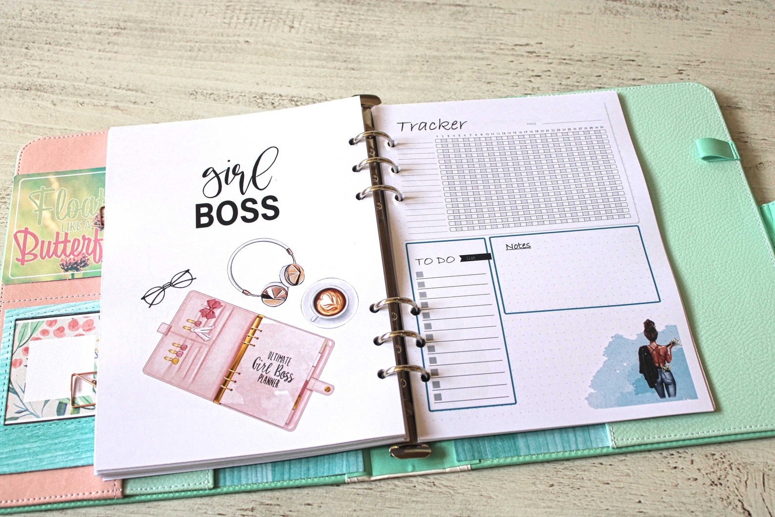 Agenda classeur A5 rechargeable femme couverture cuir bleue Etsy