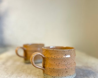 Orange handmade coffee mug - Coffee mug pottery handmade - Ceramic mug stoneware - Breakfast ceramic mug - Coffee lover pottery mug