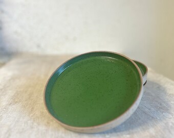 Green side plate - Handmade ceramic plate - Small handmade plate - Pottery green side plate - Birthday gift idea - Anniversary gift