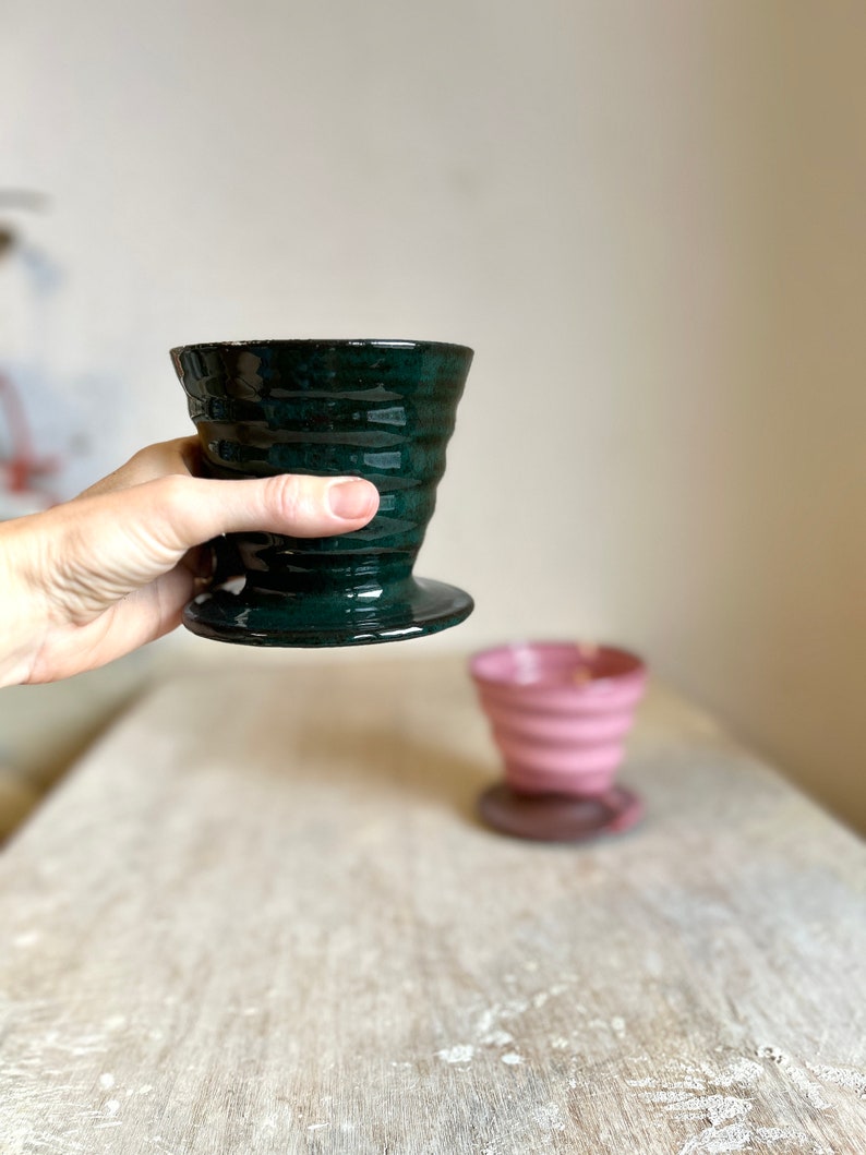 Coffee pour over V60 coffee dripper Coffee lover gift Handmade coffee dripper Ceramic pour over image 5