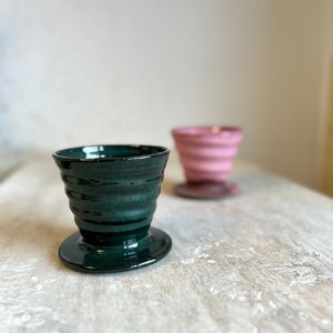 Coffee pour over V60 coffee dripper Coffee lover gift Handmade coffee dripper Ceramic pour over Green