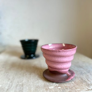 Coffee pour over V60 coffee dripper Coffee lover gift Handmade coffee dripper Ceramic pour over Pink