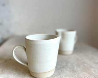Handmade ceramic pitcher - Ceramic milk jug - Pottery handmade jug - Beige pitcher - Coffee set pitcher