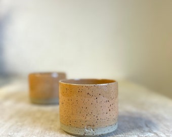 Orange handmade coffee cup - Coffee cup pottery handmade - Ceramic cup stoneware - Breakfast ceramic cup - Coffee lover pottery cup