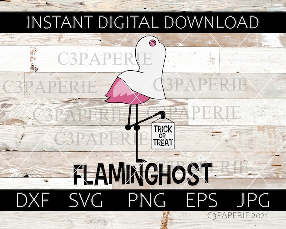 Flamingo Svg, Flaminghost Halloween Costume, Trick or Treat, Commercial Use, Digital Download