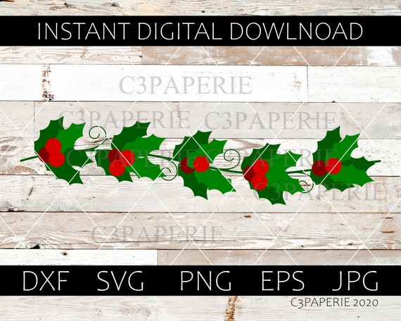Download Holly Branch Svg Christmas Garland Mistletoe Xmas Holiday Etsy