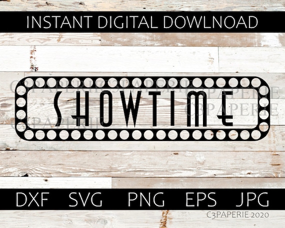 Movie Svg, Showtime Epx, Movie Night Dxf, Theater Png Jpg, Commercial Use, Digital Download, Cut File, Silhouette, Cricut, Vector