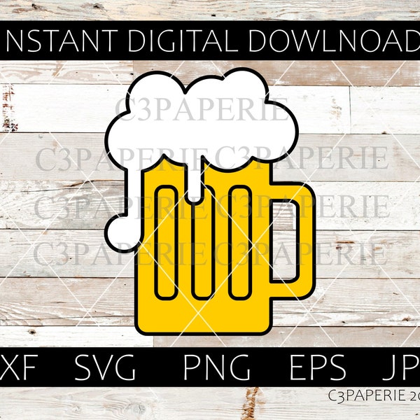 Beer Mug Svg, Glass Drink Eps, Foamy Root Beer, Frosty Mug Png, Commercial Use, Vector Clip Art, Lager Jpg, Cut File for Cricut, Silhouette