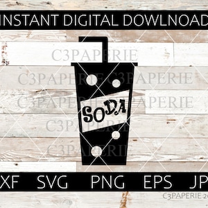 Soda Pop Svg, Refreshment Drink, Concession Snacks, Carbonated Water, Cuttable Soda, Printable Cut Drink, Commercial Use, Movie Snack Bar