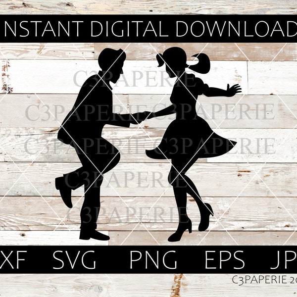 Swing Dancers Svg, 1920s Dancing, Dancer Silhouettes, Commercial Use, Digital Download, Charleston Dance, Lindy Hop