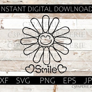 Daisy Svg, Fleur souriante, Bonnes vibrations
