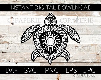 Sea Turtle Svg, Tiki Turtle Svg, Commercial Use, Tiki Decor Svg, Ocean Tortoise Eps, Vector Clip Art, Png Jpg, Cut file, Digital Download